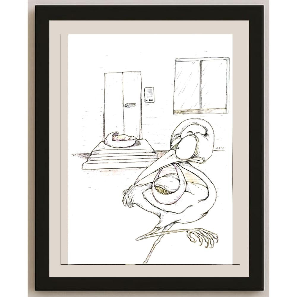 Dawood Deldar 29x21cm Orijinal Karikatür BOD06093
