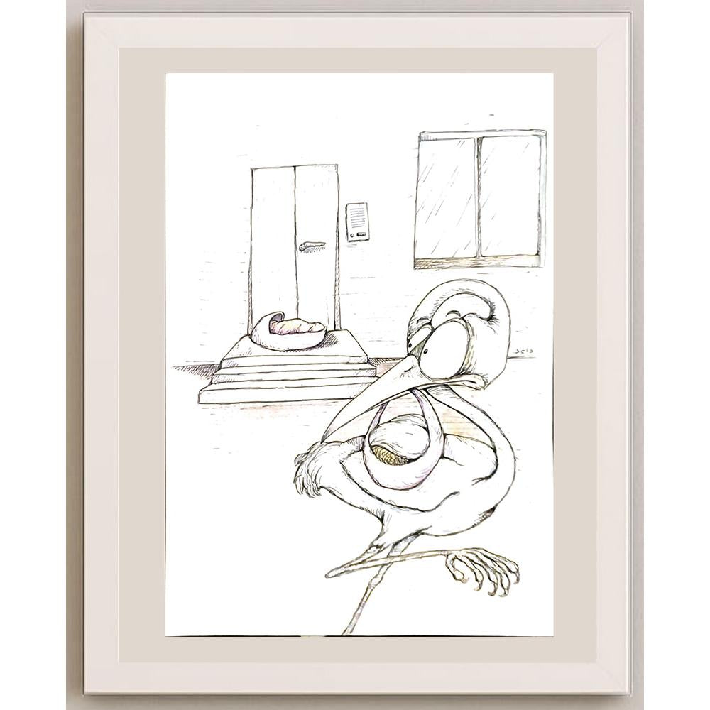 Dawood Deldar 29x21cm Orijinal Karikatür BOD06093