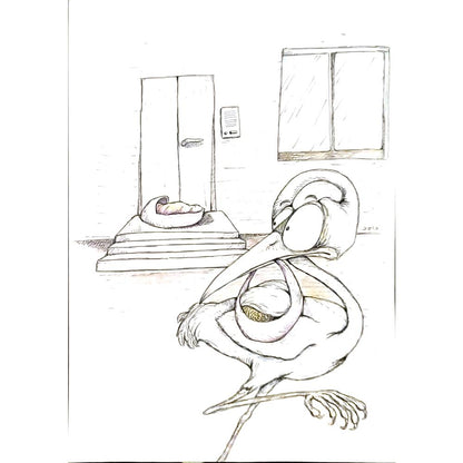 Dawood Deldar 29x21cm Orijinal Karikatür BOD06093