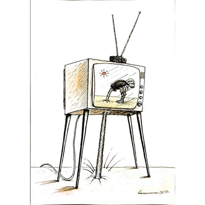 Vadim Siminoga 29x21cm Orijinal Karikatür BOD06098