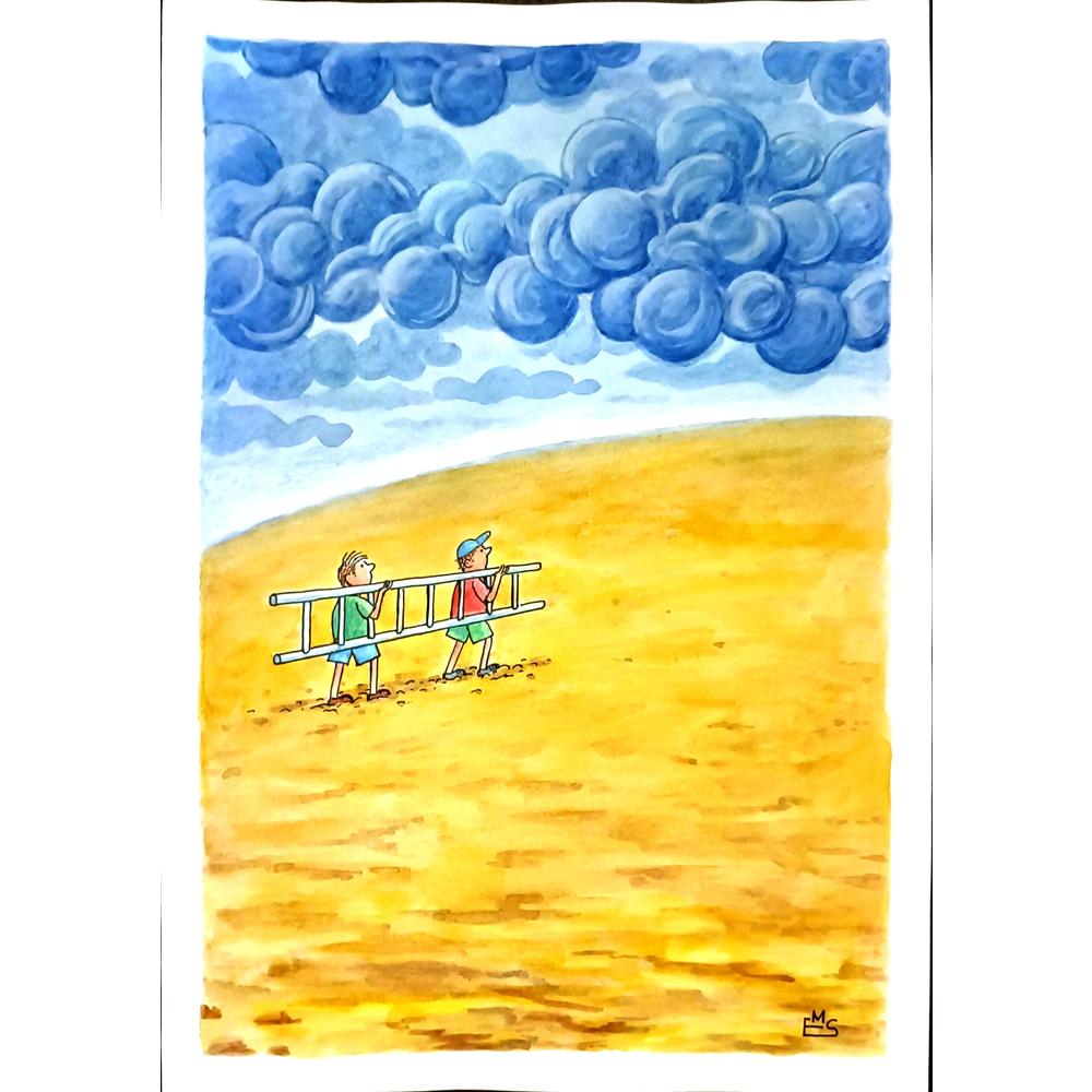 Eshonkulov Makhmudjon 29x21cm Orijinal Karikatür BOD06108
