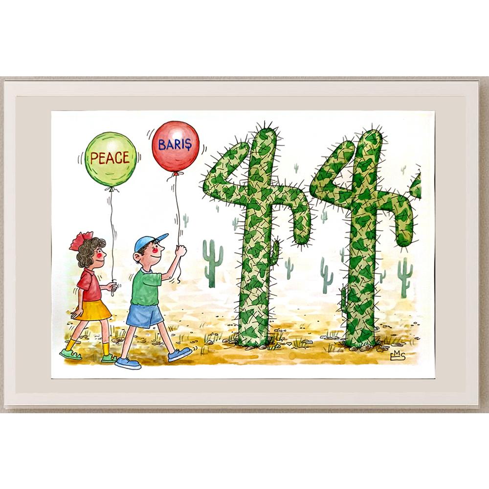 Eshonkulov Makhmudjon 29x21cm Orijinal Karikatür BOD06109
