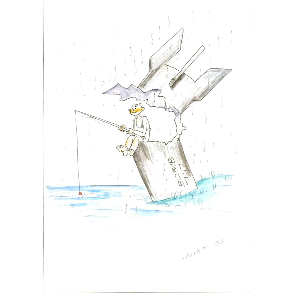 Husan Sodiqov 29x21cm Orijinal Karikatür BOD06122