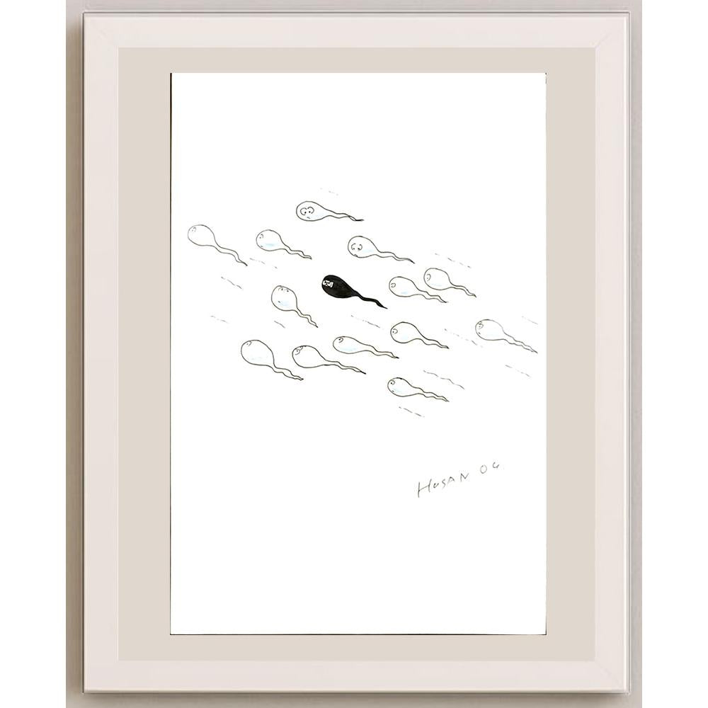 Husan Sodiqov 29x21cm Orijinal Karikatür BOD06123