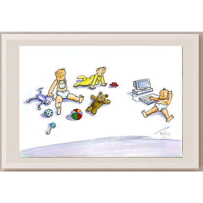 Bossens Philippe 29x21cm Orijinal Karikatür BOD06124