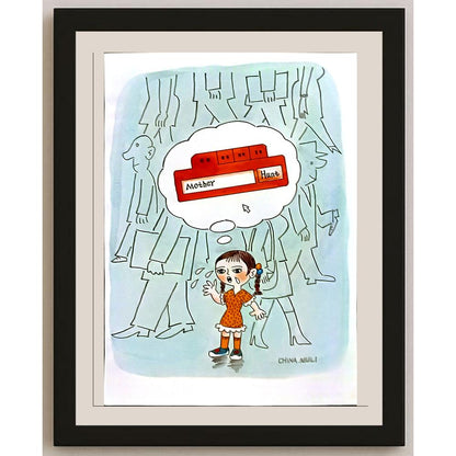 Niu Li 29x21cm Orijinal Karikatür BOD06127