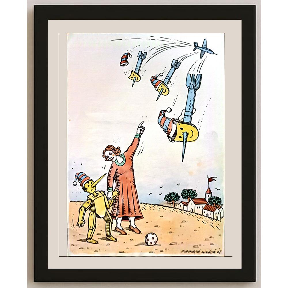 Porumbita Mihaita 29x21cm Orijinal Karikatür BOD06141