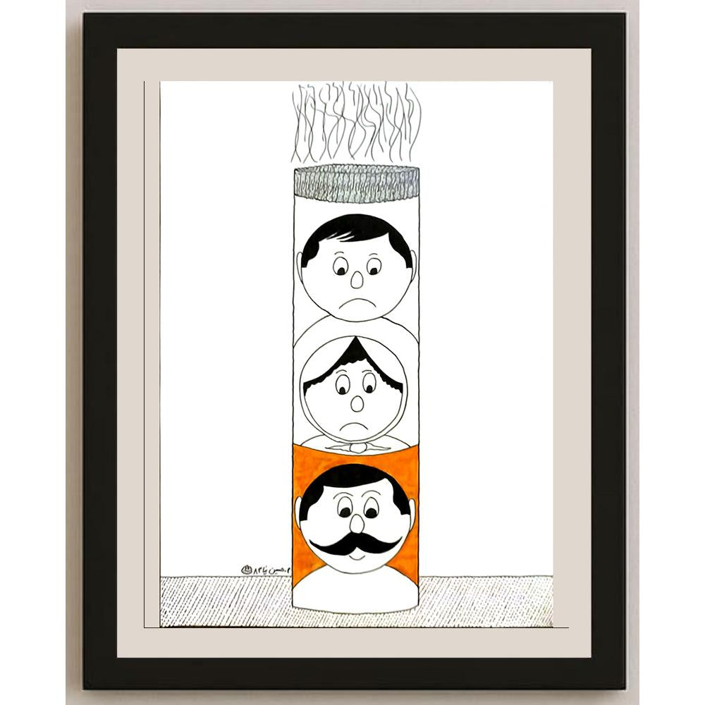 Mostafa Hossein Nia 29x21cm Orijinal Karikatür BOD06142
