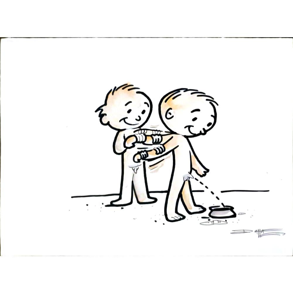 Dattatreya Chiluveru 29x21cm Orijinal Karikatür BOD06152