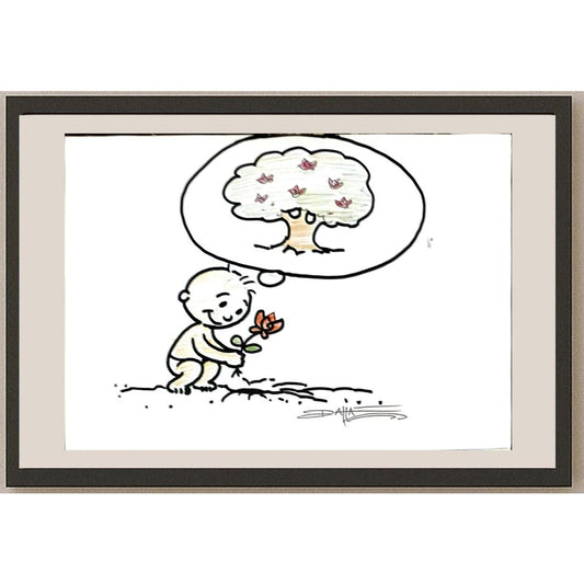 Dattatreya Chiluveru 29x21cm Orijinal Karikatür BOD06154