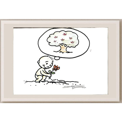Dattatreya Chiluveru 29x21cm Orijinal Karikatür BOD06154