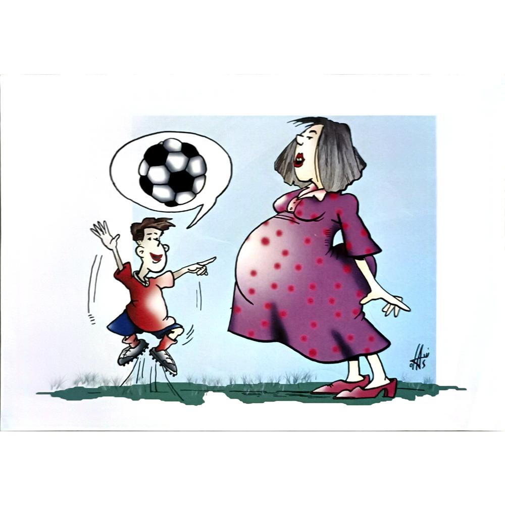 Nikola Otas 29x21cm Orijinal Karikatür BOD06158