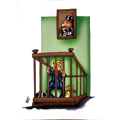 Nikola Otas 29x21cm Orijinal Karikatür BOD06162