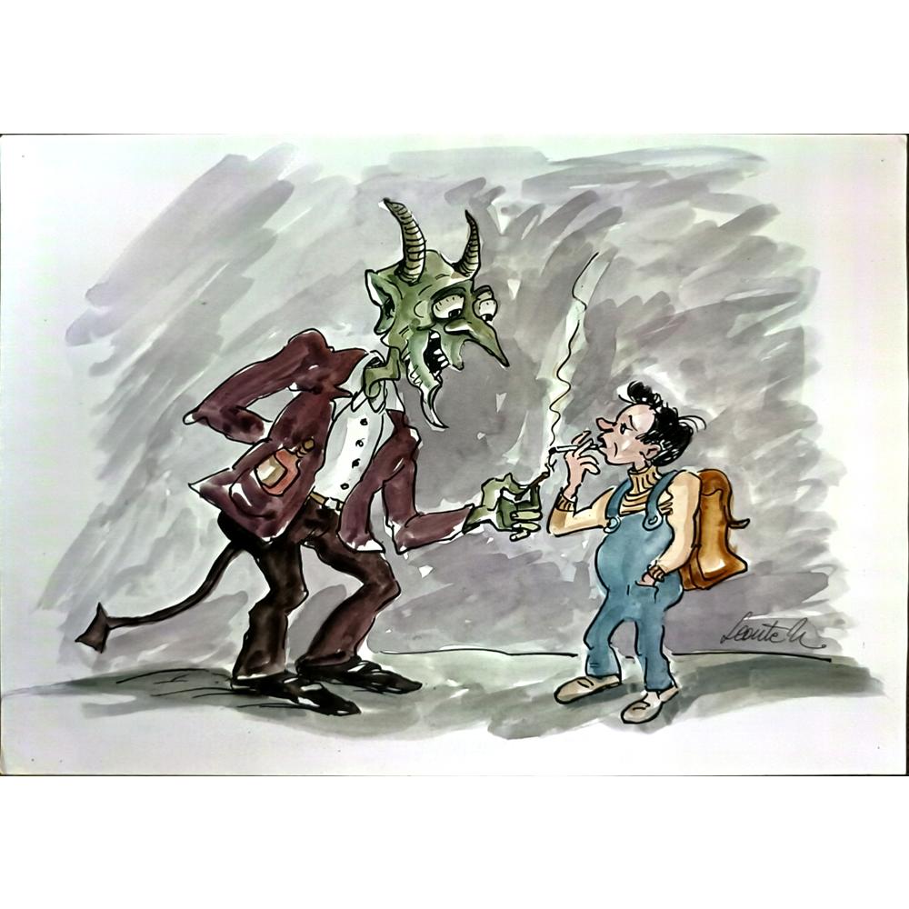 Leonte Nastase 29x21cm Orijinal Karikatür BOD06189