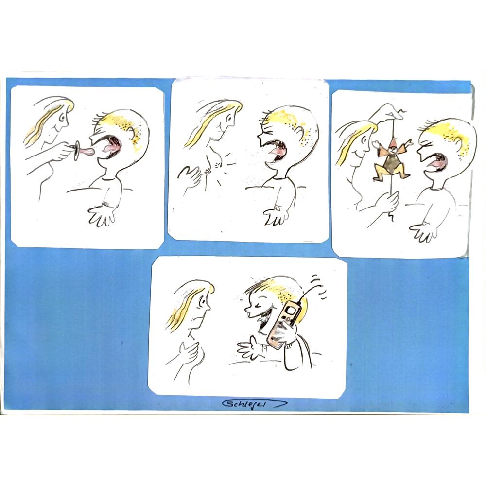 Wolfgang Schlegel 29x21cm Orijinal Karikatür BOD06193