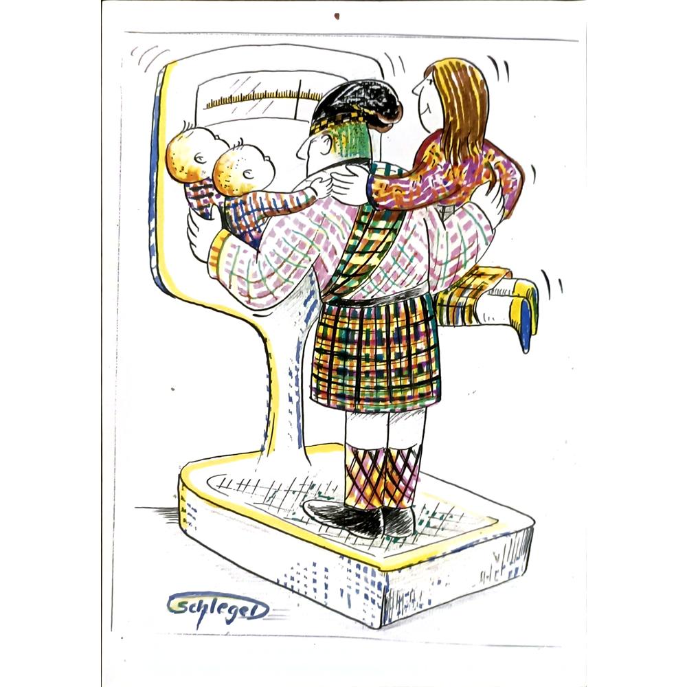 Wolfgang Schlegel 29x21cm Orijinal Karikatür BOD06194