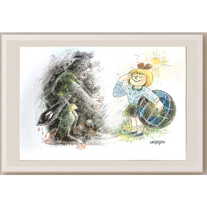 Wolfgang Schlegel 29x21cm Orijinal Karikatür BOD06195