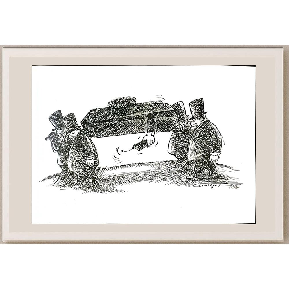 Wolfgang Schlegel 29x21cm Orijinal Karikatür BOD06196