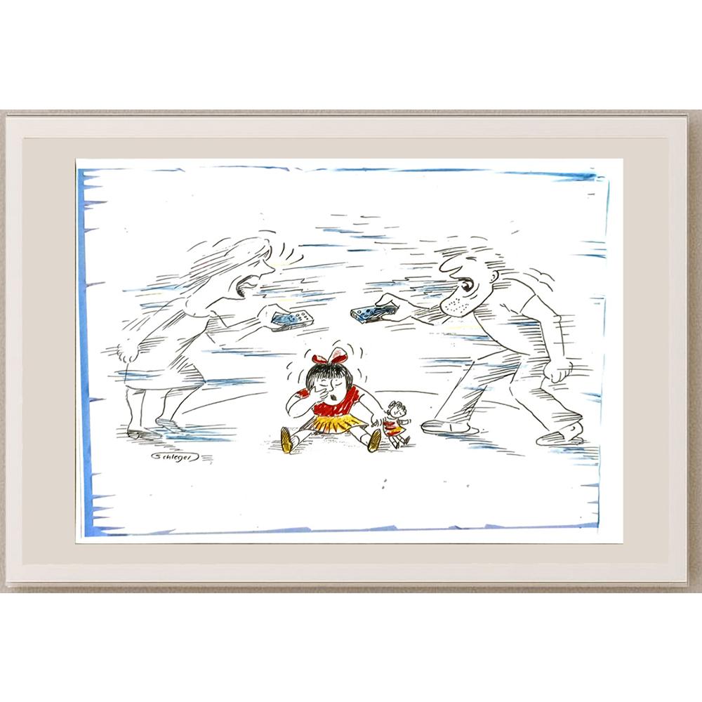 Wolfgang Schlegel 29x21cm Orijinal Karikatür BOD06201