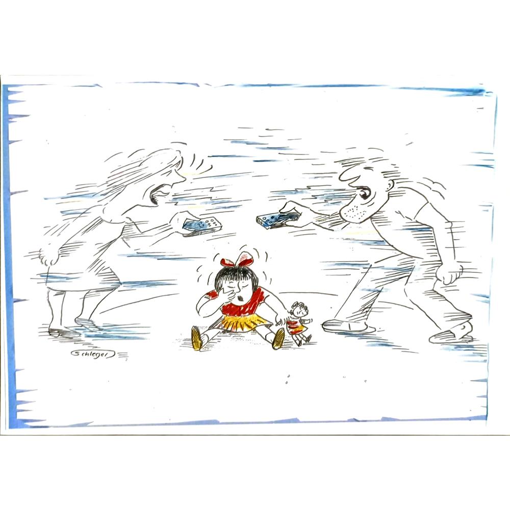 Wolfgang Schlegel 29x21cm Orijinal Karikatür BOD06201