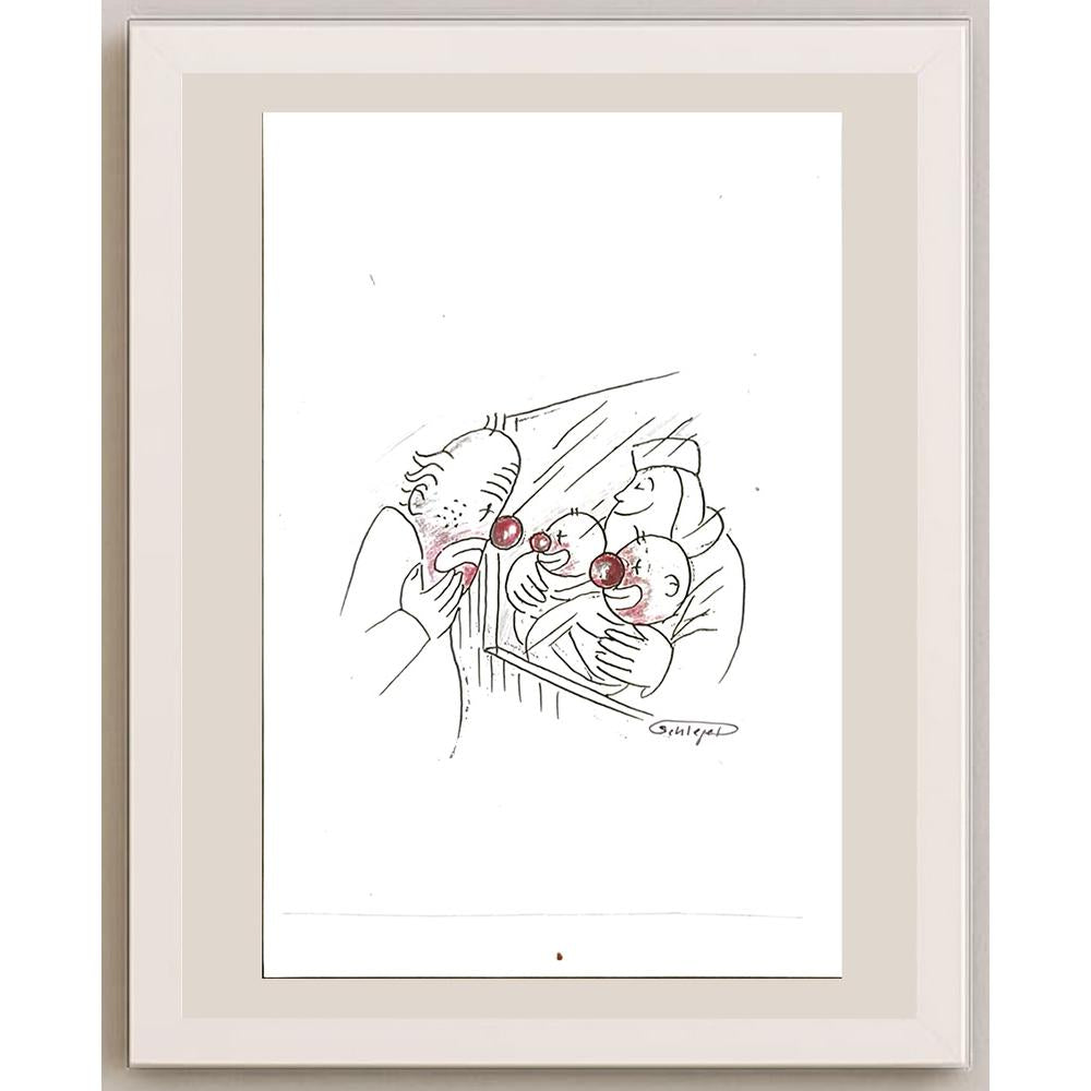 Wolfgang Schlegel 29x21cm Orijinal Karikatür BOD06203