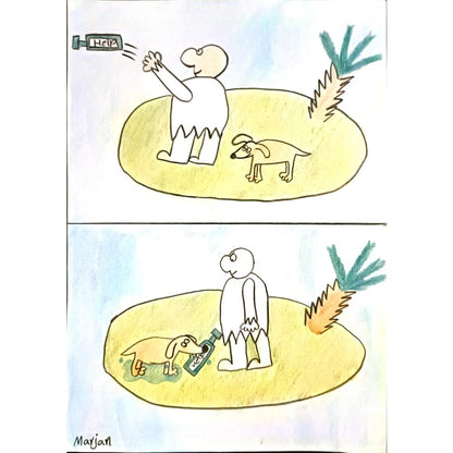 Marjan Rezaie 29x21cm Orijinal Karikatür BOD06210