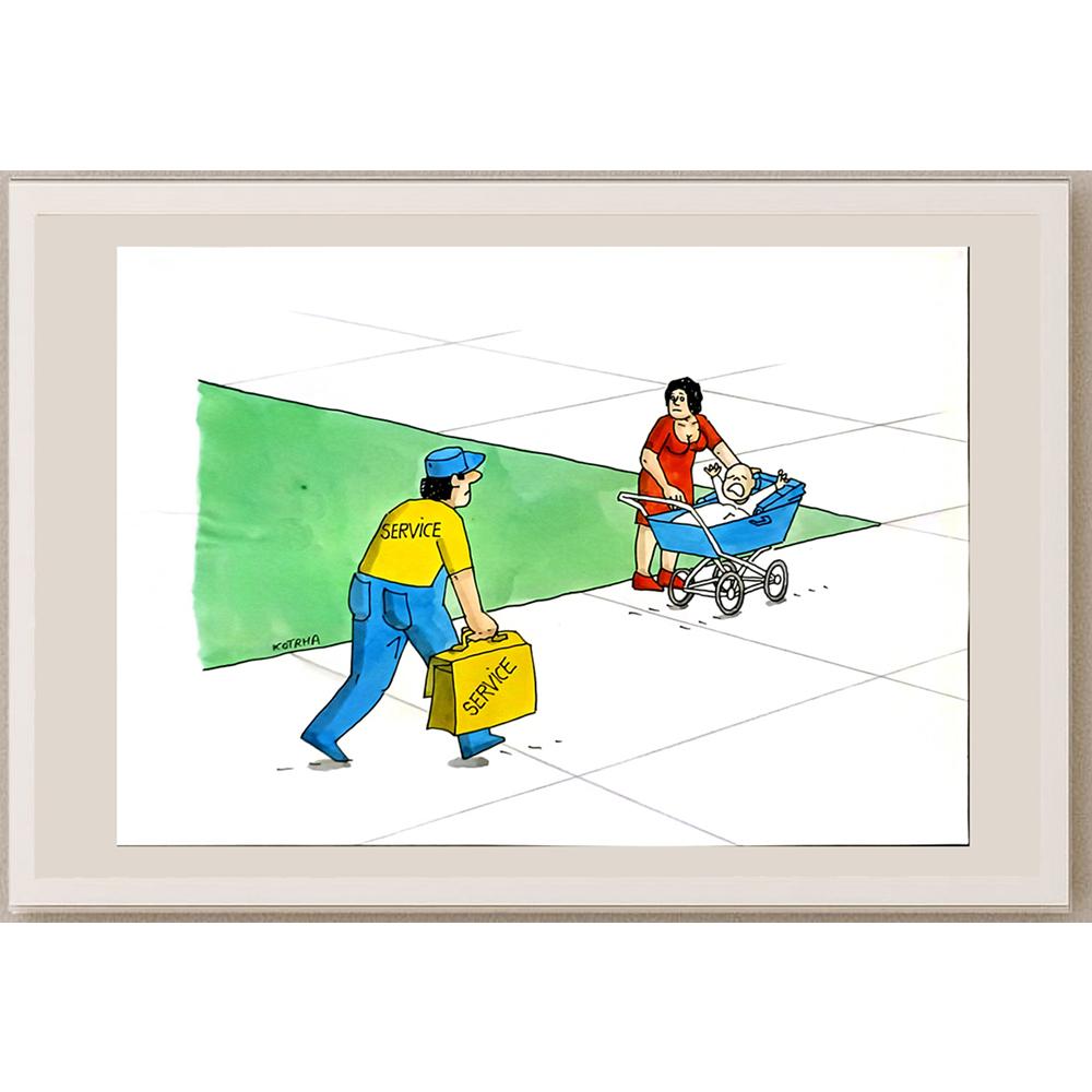 Lubomir Kotrha 29x21cm Orijinal Karikatür BOD06214