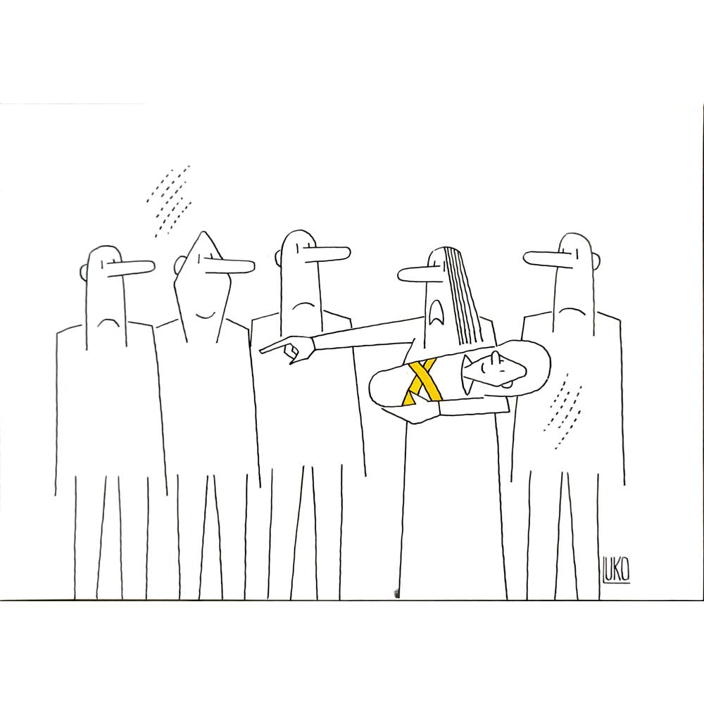 Peter Luko 29x21cm Orijinal Karikatür BOD06218