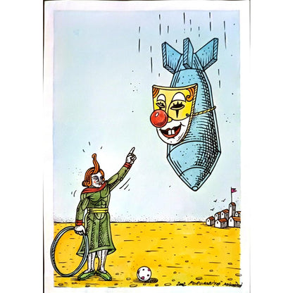 Porumbita Mihaita 29x21cm Orijinal Karikatür BOD06227