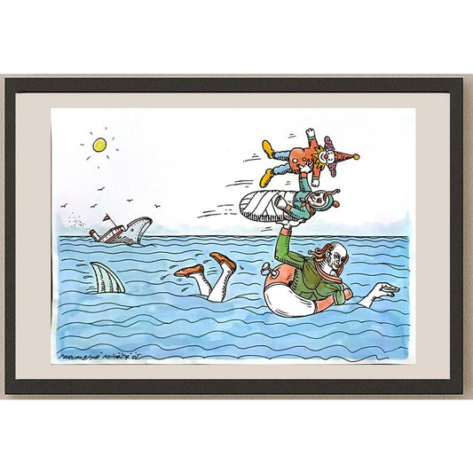 Porumbita Mihaita 29x21cm Orijinal Karikatür BOD06228