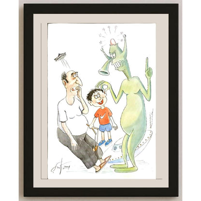 Shavkat Turapov 29x21cm Orijinal Karikatür BOD06249