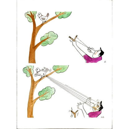 Xiang Liang 29x21cm Orijinal Karikatür BOD06277