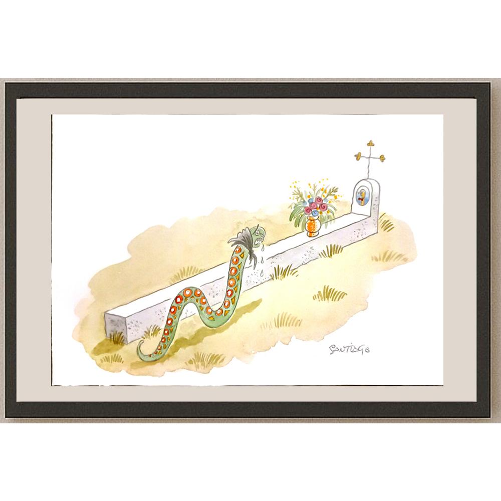 Rua Alberto Torres 29x21cm Orijinal Karikatür BOD06280
