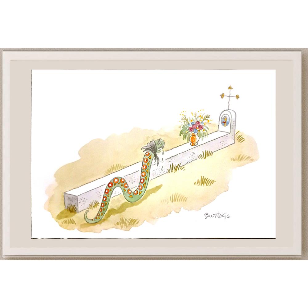 Rua Alberto Torres 29x21cm Orijinal Karikatür BOD06280
