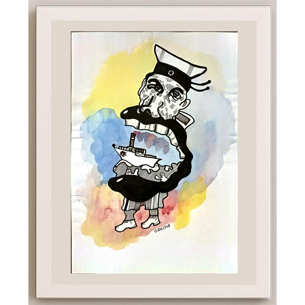 Michal Graczyk 29x21cm Orijinal Karikatür BOD06282