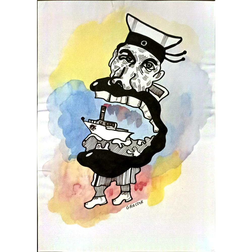 Michal Graczyk 29x21cm Orijinal Karikatür BOD06282
