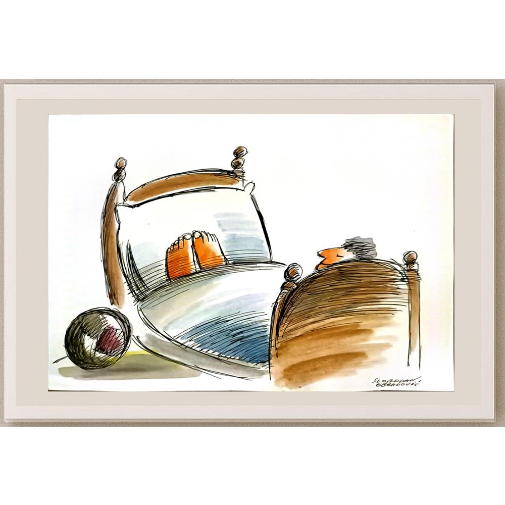 Slobodan Obradovic 29x21cm Orijinal Karikatür BOD06286