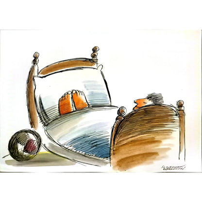 Slobodan Obradovic 29x21cm Orijinal Karikatür BOD06286