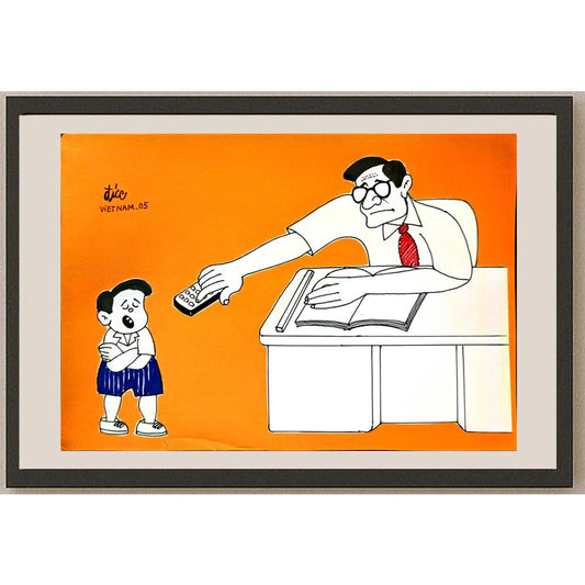 Nguyen Huu Due 29x21cm Orijinal Karikatür BOD06298