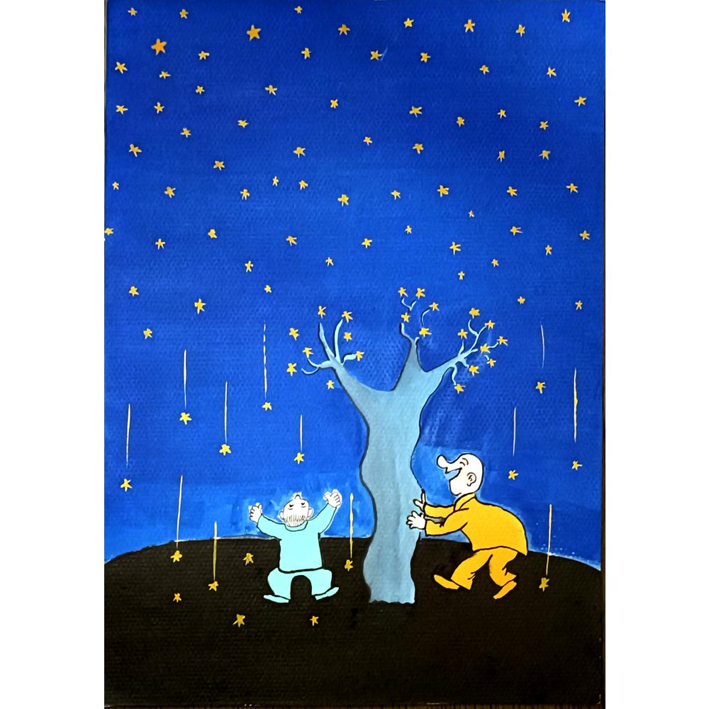 Huo Yinfeng 29x21cm Orijinal Karikatür BOD06302