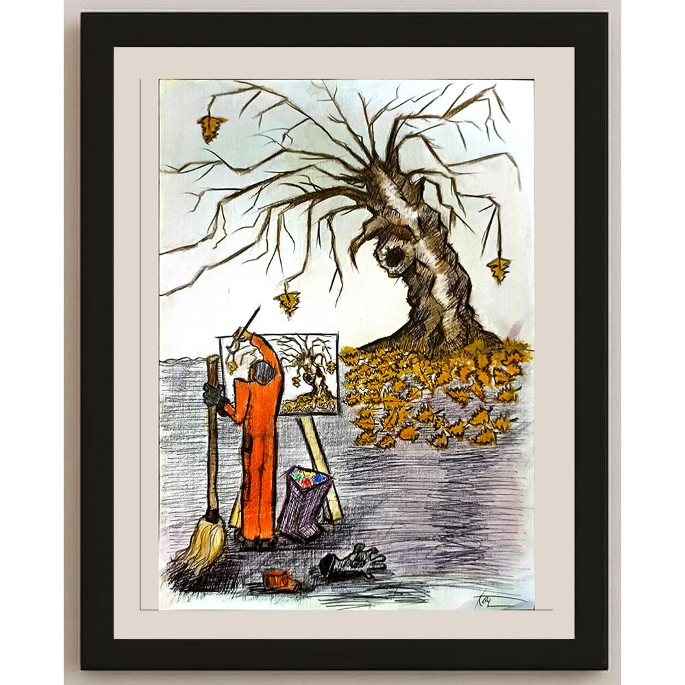 Ali Vazivy 29x21cm Orijinal Karikatür BOD06309