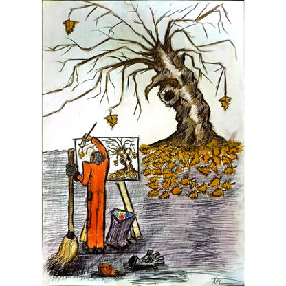 Ali Vazivy 29x21cm Orijinal Karikatür BOD06309