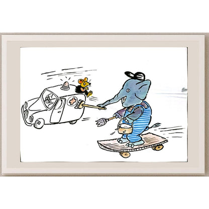 Mileta Miloradovic 29x21cm Orijinal Karikatür BOD06313