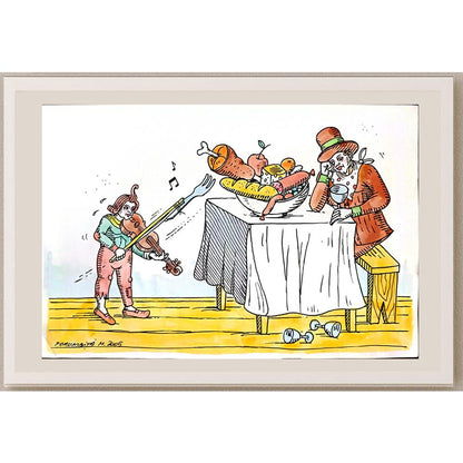 Porumbita Mihaita 29x21cm Orijinal Karikatür BOD06330