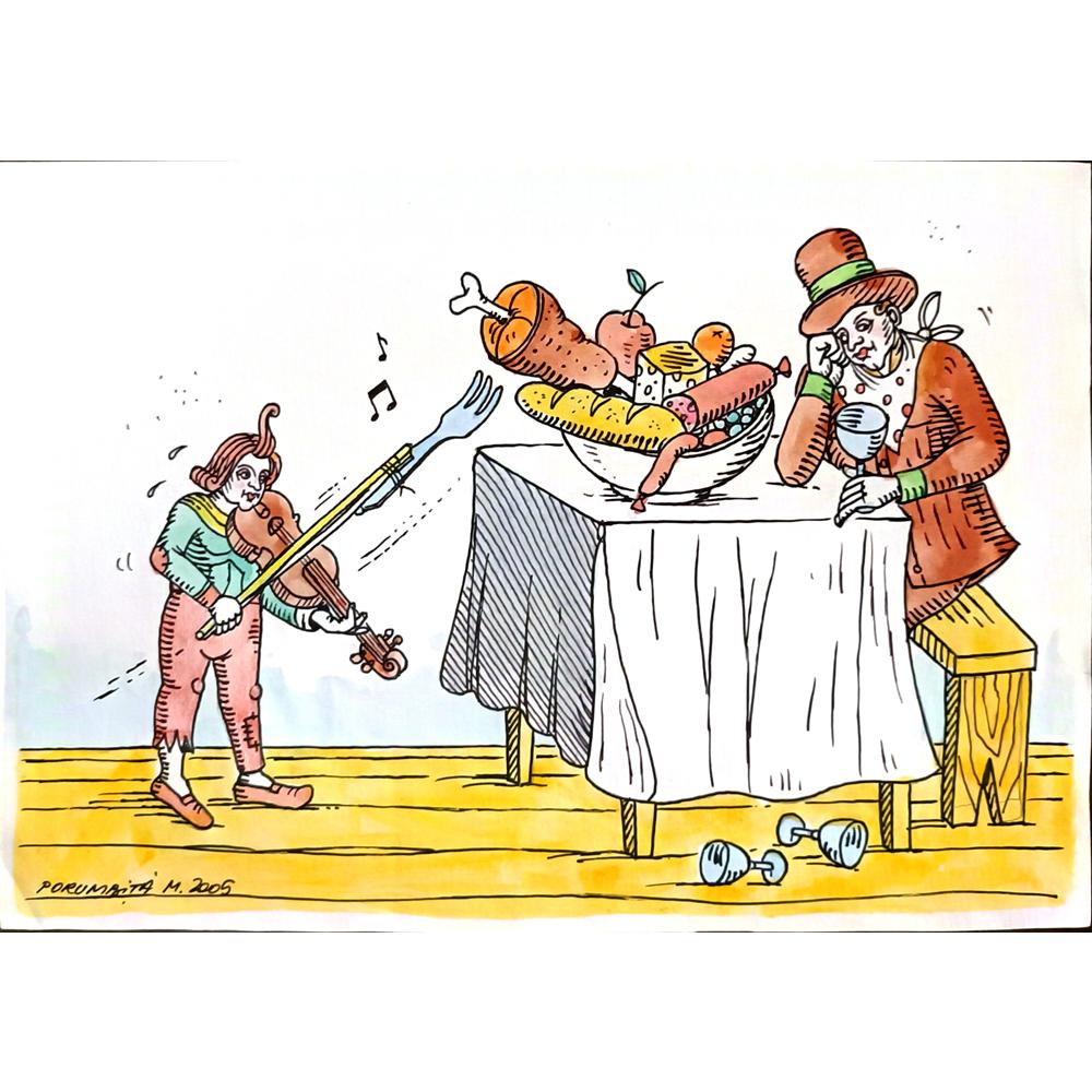 Porumbita Mihaita 29x21cm Orijinal Karikatür BOD06330