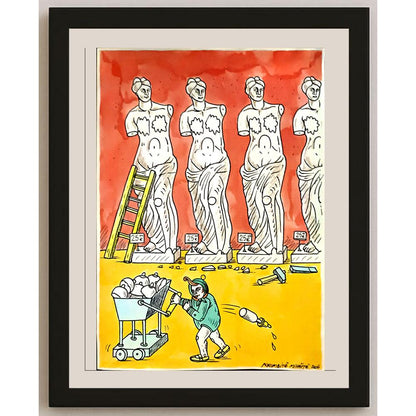 Porumbita Mihaita 29x21cm Orijinal Karikatür BOD06331