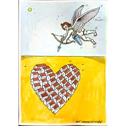 Porumbita Mihaita 29x21cm Orijinal Karikatür BOD06332