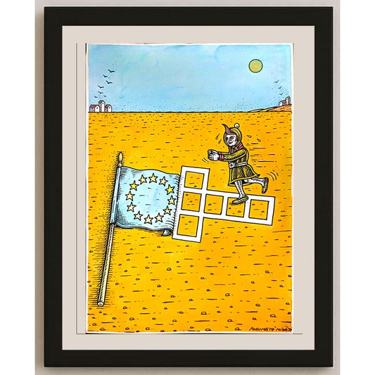 Porumbita Mihaita 29x21cm Orijinal Karikatür BOD06334