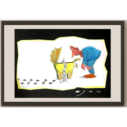 Midhat Ajanovic 29x21cm Orijinal Karikatür BOD06335