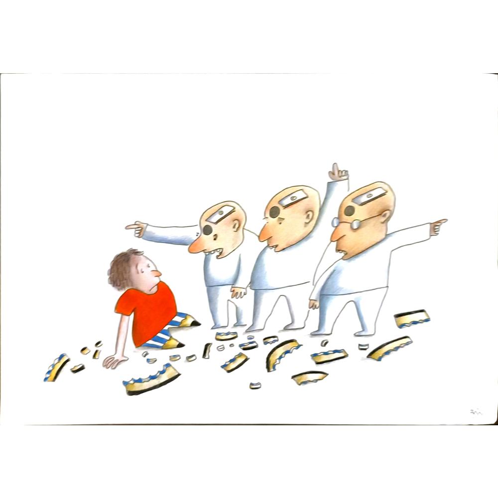 Masoud Ziaei Zardkhashosei 29x21cm Orijinal Karikatür BOD06338